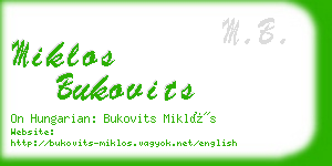 miklos bukovits business card
